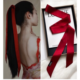 Khăn lụa dáng dài, khăn dài 1,5m thắt nơ cổ, túi xách thanh lịch