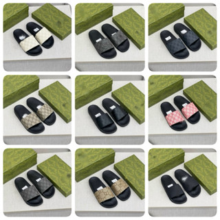 [ Có hộp kèm Video ] Dép lê  quai trắng xám hoạ tiết monogram classic - dép lê cao cấp full box bill