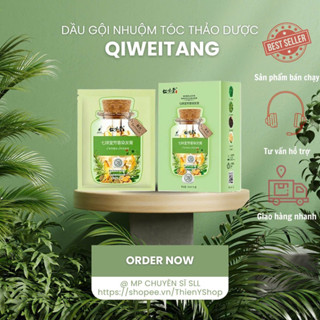  Hộp 10 Gói Dầu Gội Nhuộm Tóc Thảo Dược Qiweitang Lên Màu Đều Đẹp Màu Đen Và Nâu Hạt Dẻ  30ml Gói  