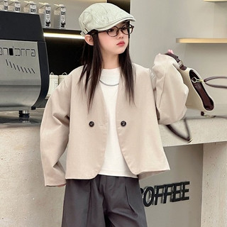 NanaChan Áo khoác ngắn màu kem  AG909 SIZE ĐẠi (120-170), thời trang trẻ em đơn giản Quảng Châu thu đông 2024