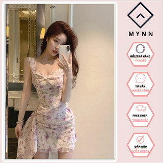 Đầm voan hoa dáng ôm tà hông siêu xinh phong cách nhẹ nhà tiểu thư