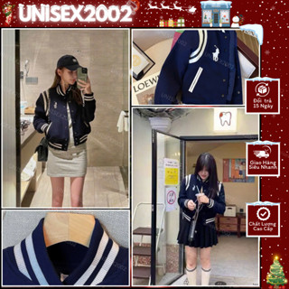 Áo bomber nam nữ dạ phối da 2 lớp logo thêu nguwah cao bồi đơn giản bản hót nhất new 2025