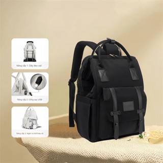  Balo bỉm sữa KidAndMom CareFreeFox Monesa Mommy Bag túi đựng bỉm sữa giữ nhiệt bình sữa tích hợp cổng sạc USB 