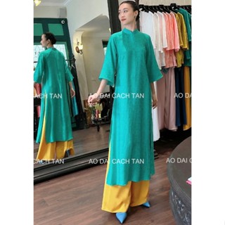  Áo dài dáng suông xưa cách tân nữ Sunny may sẵn áo dài xuông bầu dự tiệc cưới hỏi lễ tết sang trọng 