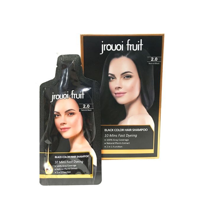 Lẻ 1 gói gội la đen JROUOI FRUIT(MÀU ĐEN,NÂU CAFE,NÂU HẠT DẺ)