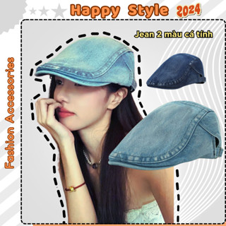 Mũ Beret Jean Nón Mỏ Vịt Lưỡi Trai Chất Demin Cao Cấp Phong Cách Retro Form Unisex Nam Nữ N235