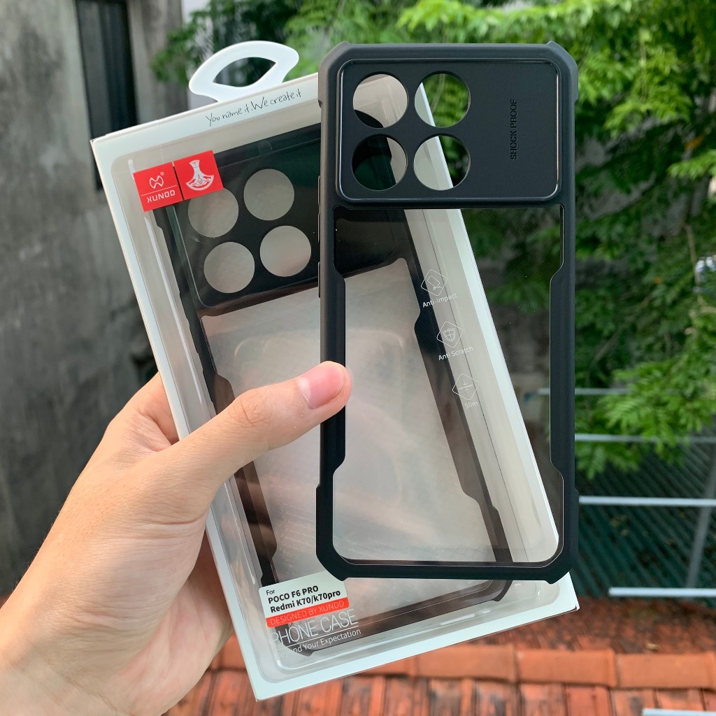 Ốp Lưng XUNDD Redmi K70 / K70 Pro / K70E / K70 Ultra Mặt Lưng Trong Suốt Chống Bám Vân Tay, Viền TPU, Chống Sốc 4 Góc