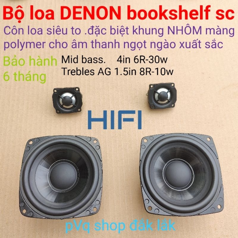 bộ 4 loa DENON bookshelf SC khung nhôm MÀNG POLYMER siêu sịn