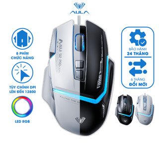 Chuột Gaming Có Dây AULA S12 PRO DPI 12800 Led RGB 8 Phím Chức Năng 1000Hz Chơi Game Chính Hãng