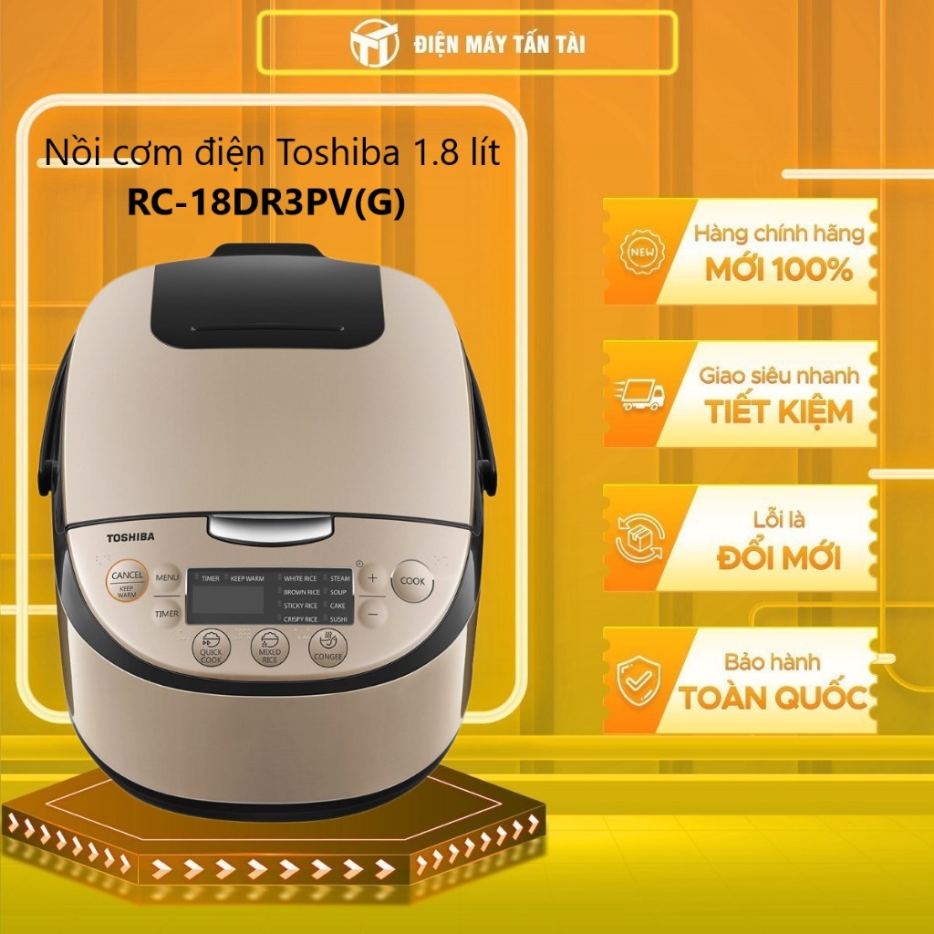 RC-18DR3PV(G) - Nồi cơm Điện TOSHIBA RC-18DR3PV(G) - Bảo Hành Chính Hãng - Giao Miễn Phí HCM