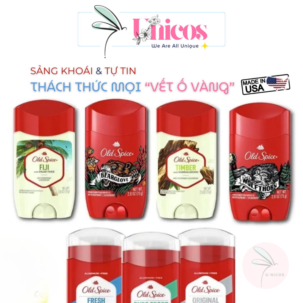Lăn Khử Mùi OLD SPICE Mỹ - Sáp Khử Mùi Old Spice Giảm Tiết Mồ Hôi, Khô Thoáng Cả Ngày