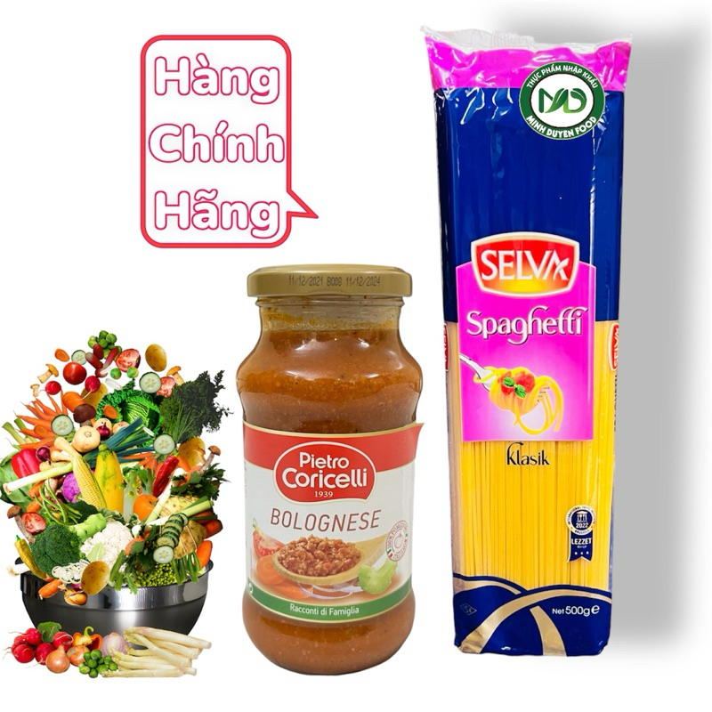 Combo 1 mỳ spaghetti  selva sợi + 1 lọ sốt mỳ