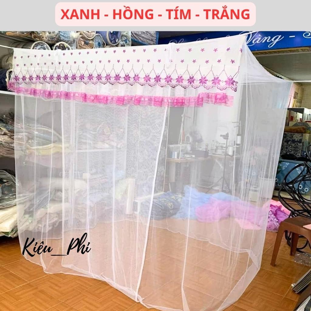 Màn tuyn Thái Lạnh dây 4 góc - Mùng ngủ chống muỗi cho người lớn gấp gọn người lớn