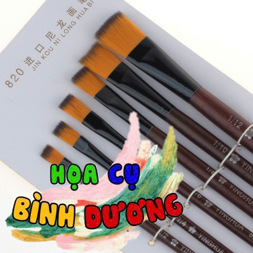 Bộ cọ lông mềm YINGHUA 820 ( 6 cây đầu dẹp)