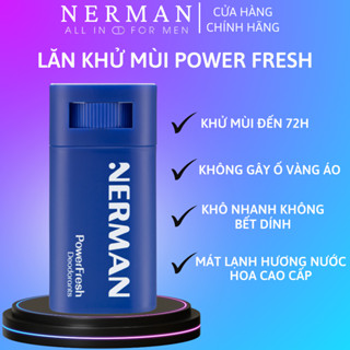  Lăn khử mùi cho nam dạng sáp Nerman Power Fresh mát lạnh hương nước hoa cao cấp,không để lại vệt ố vàng,hiệu quả 72h 