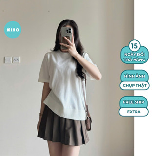 Áo len lông thỏ cổ 2 phân tay bồng cách điệu chất len dày dặn Miho House