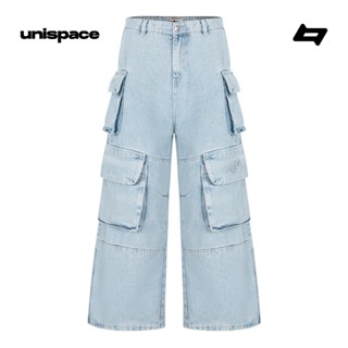 Quần jeans túi hộp ống rộng By UniSpace unisex nam nữ Flip Flop