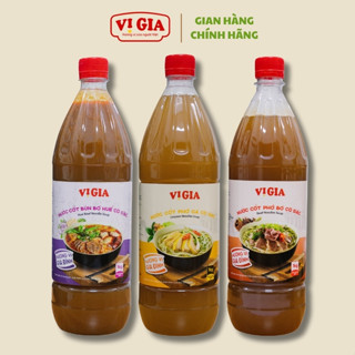 Combo 3 chai nước cốt Phở Gà - Phở Bò - Bún Bò Huế 1kg, thơm từ thảo mộc, ngọt  từ vị xương.