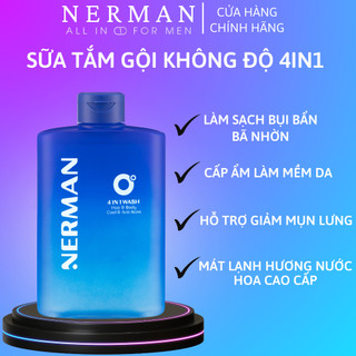  Sữa Tắm Gội Không Độ NERMAN 4IN1 Hương Nước Hoa Cao Cấp 330ML Mát Lạnh Toàn Thân Làm Sạch Cơ Thể Loại Bỏ Mồ Hôi Bã 