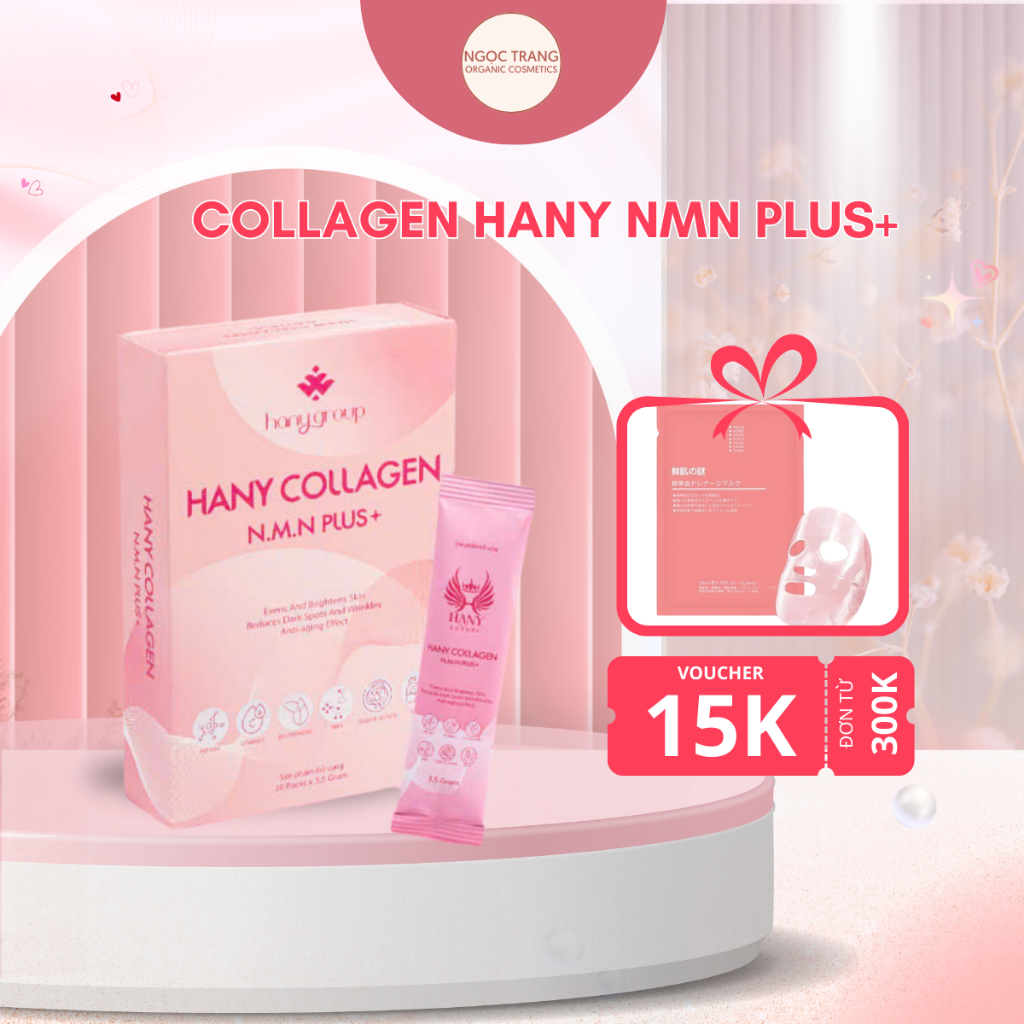 [Tặng Kèm 10 Miếng Mặt Nạ] Collagen Hany NMN Plus+ Chống Lão Hóa Ngăn Ngừa Nám Sạm Dưỡng Trắng Căng 