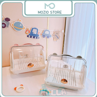 Giá Úp Bình Sữa Holla Gấu HL 15230 và HL 15216 Khay Úp Bình Sữa Phi Thuyền Có Nắp Đậy Cho Bé