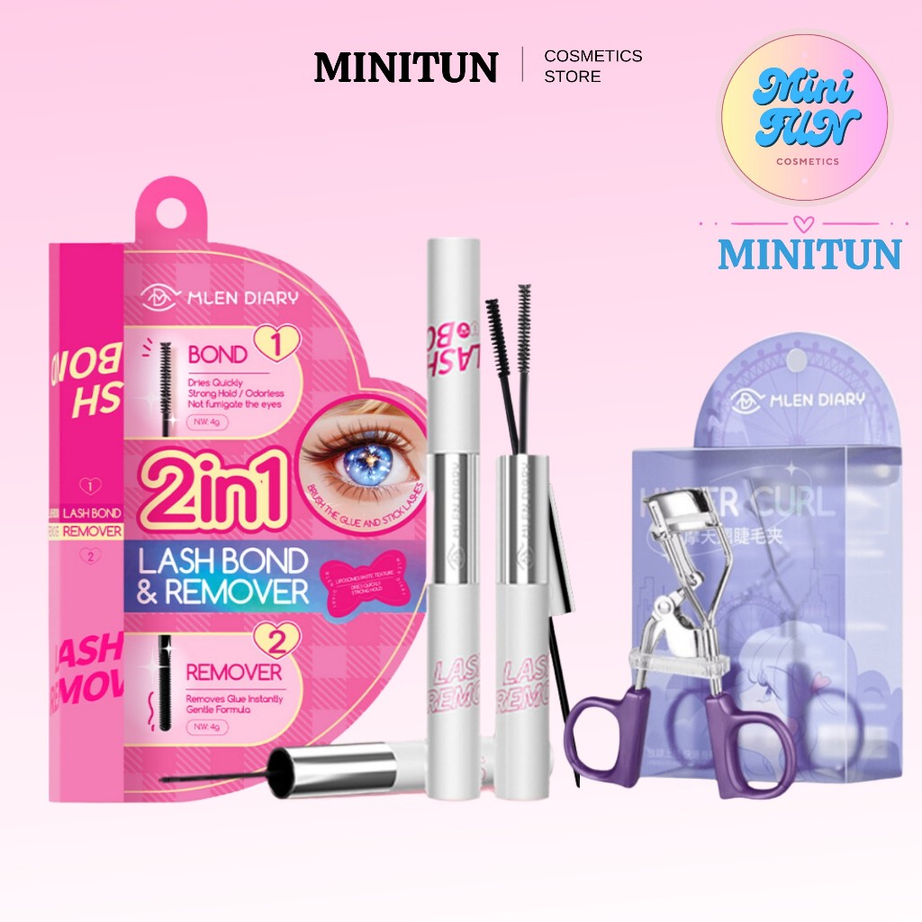 Keo Dán Mi Mlen Diary Kết Hợp Tẩy Trang Keo Dán 2in1, Chống Nước, Nhanh Khô MiniTun