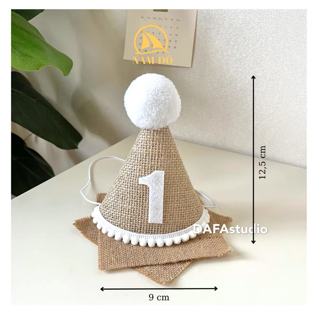 Mũ sinh nhật cho bé 1 tuổi phong cách hàn quốc kiểu handmade dễ thương ND Kids
