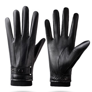 Găng tay mùa đông nam da thật da cừu, bao tay đi xe máy TOPEE cảm ứng điện thoại lót nỉ lông ấm áp (có hộp + Bảo hành)