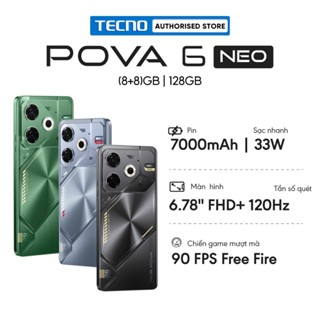 Điện thoại Tecno Pova 6 Neo (8GB/128GB) - Helio G99 Ultimate | 7000mAh | Sạc nhanh 33W | Hàng Chính Hãng