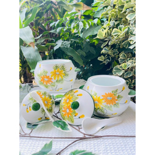 Bát Đĩa Gốm Sứ Decor  Âu Đựng Mỡ, Đựng Gia Vị kèm thìa Gốm sứ Chuẩn Bát Tràng cực sang và an toàn khi sử dụng Gomsudecor