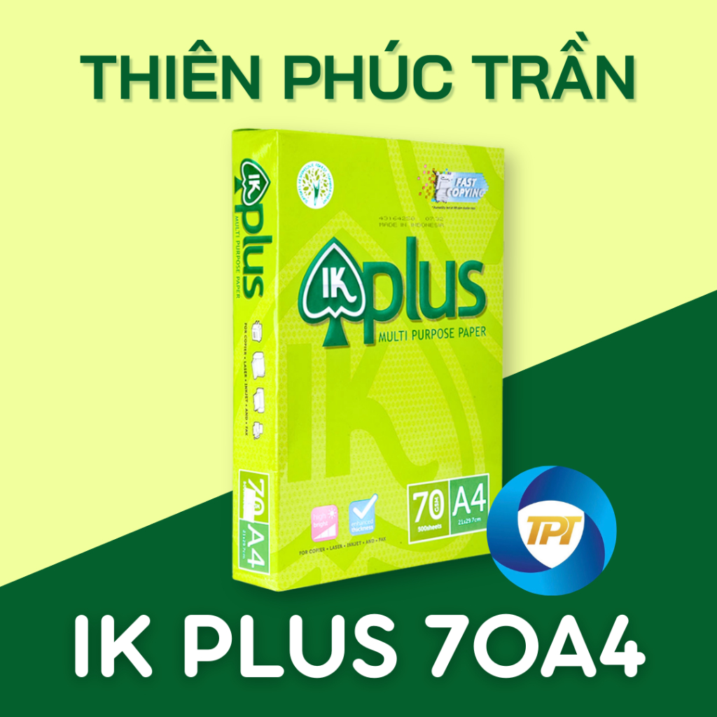 Giấy in văn phòng photocopy IK Plus 70gsm A4 500 tờ - Giá tốt