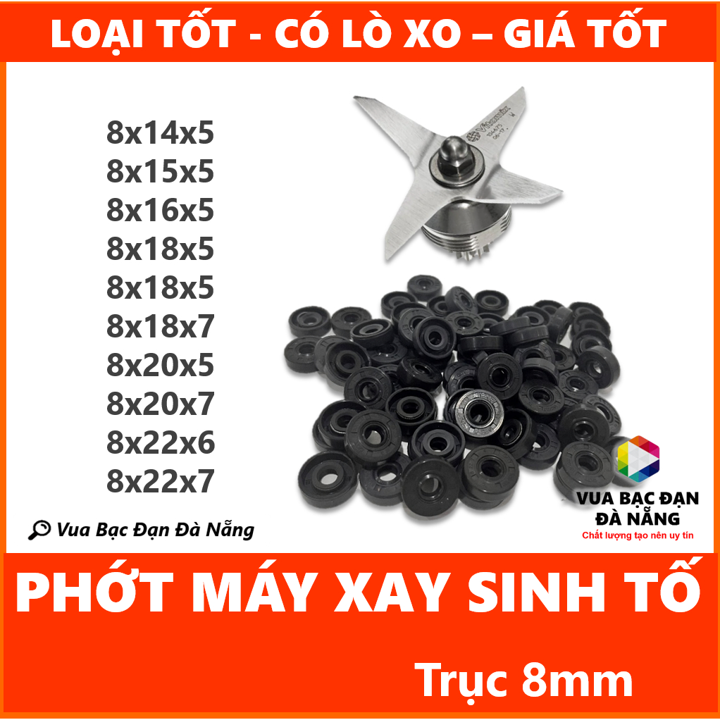 Phớt phốt cao su lò xo máy xay sinh tố công nghiệp trục 8mm chịu nhiệt loại tốt - Vua Bạc Đạn Shop