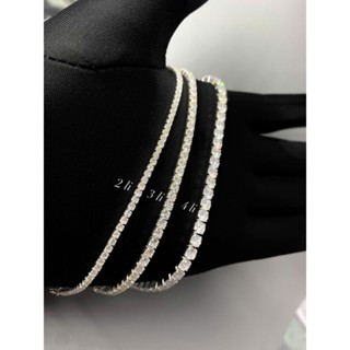  Lắc tay tenis bản mỏng phù hợp nam nữ size có thể điều chỉnh theo tay chất liệu bạc s925 