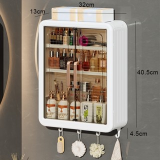 Tủ Nhà Tắm tủ đựng mỹ phẩm 3 Tầng tủ thuốc gia đình không thấm nước không cần khoan với nhãn dán