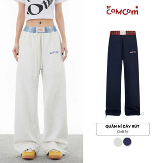 Quần Nỉ Bycamcam Dây Rút Dài Ống Rộng Có Thêu Logo Nam Nữ QTD006