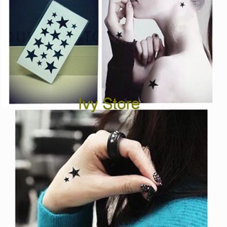 Tattoo nhỏ ngôi sao, Tattoo hoa tuyết, Hình xăm dán HCM, sticker tattoo 10.5 x 6cm