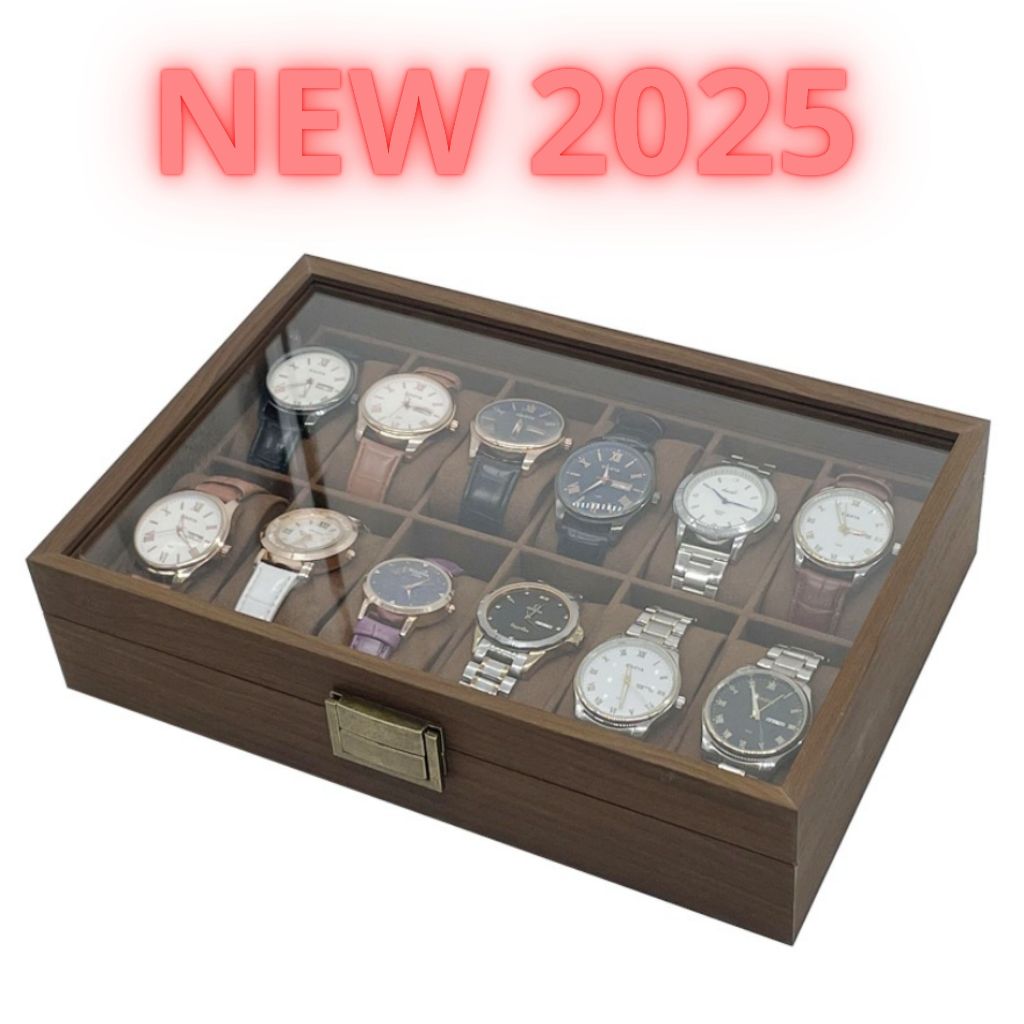 (Mẫu mới) HỘP ĐỰNG ĐỒNG HỒ 12,10,6 NGĂN BẰNG GỖ CAO CẤP phiên bản mới nhất khóa đồng
