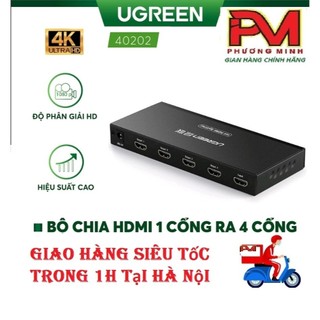 Bộ chia cổng hdmi 1 cổng ra 4 cổng 2k x 4k hỗ trợ full hd ugreen 40202 - sản phẩm chính hãng