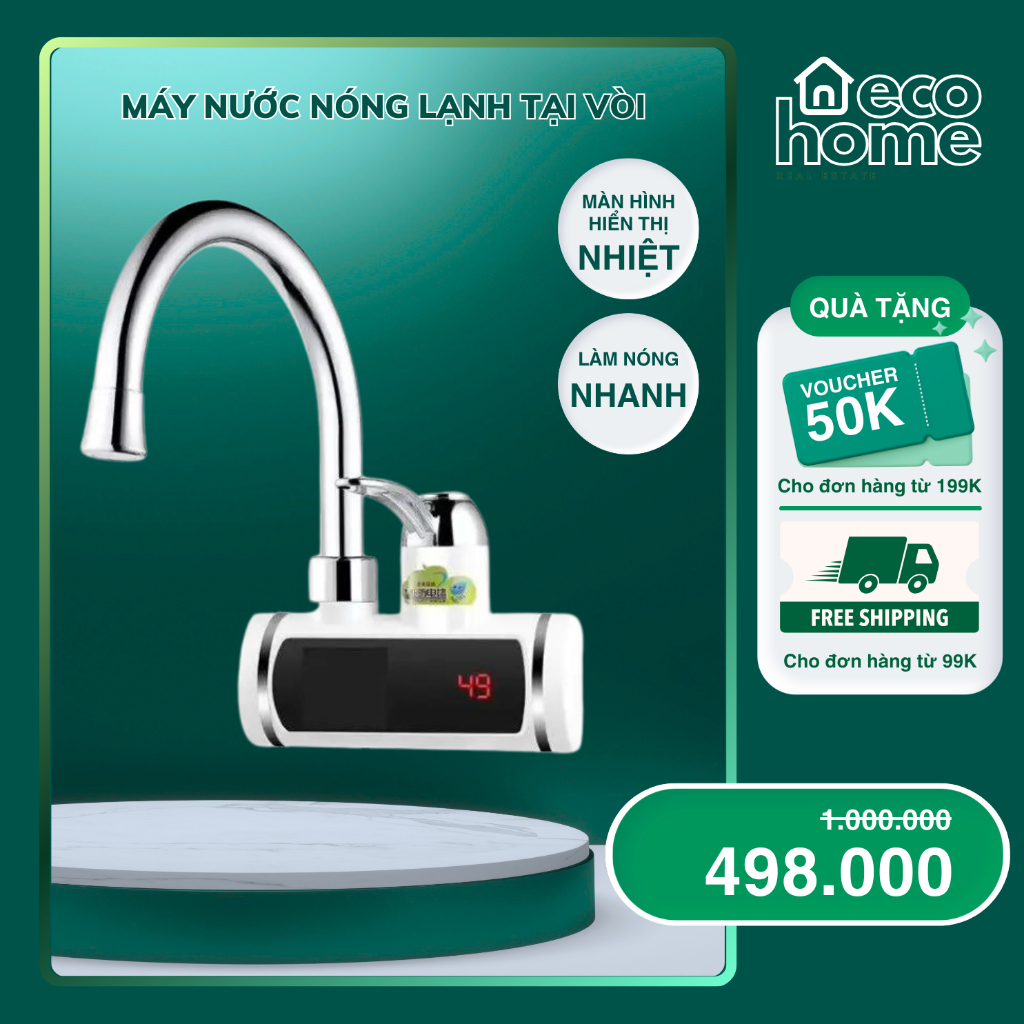 Máy Nước Nóng Lạnh Lắp Đặt Tại Vòi Chính Hãng KAW, Gắn Tường, Chậu Rửa Bát, Bảo Hành 12 Tháng