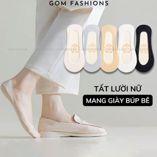 Tất lười nữ có đệm cao su chống trượt GOMTAT, vớ mang giày búp bê chất liệu cotton êm chân-TNBB-1DOI