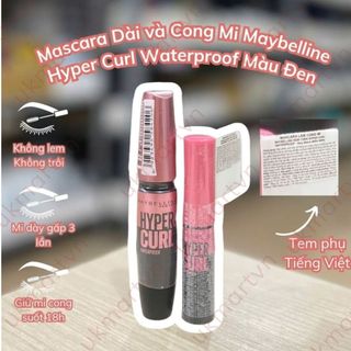  Mascara Dài và Cong Mi Maybelline New York Hyper Curl Waterproof Màu Đen 