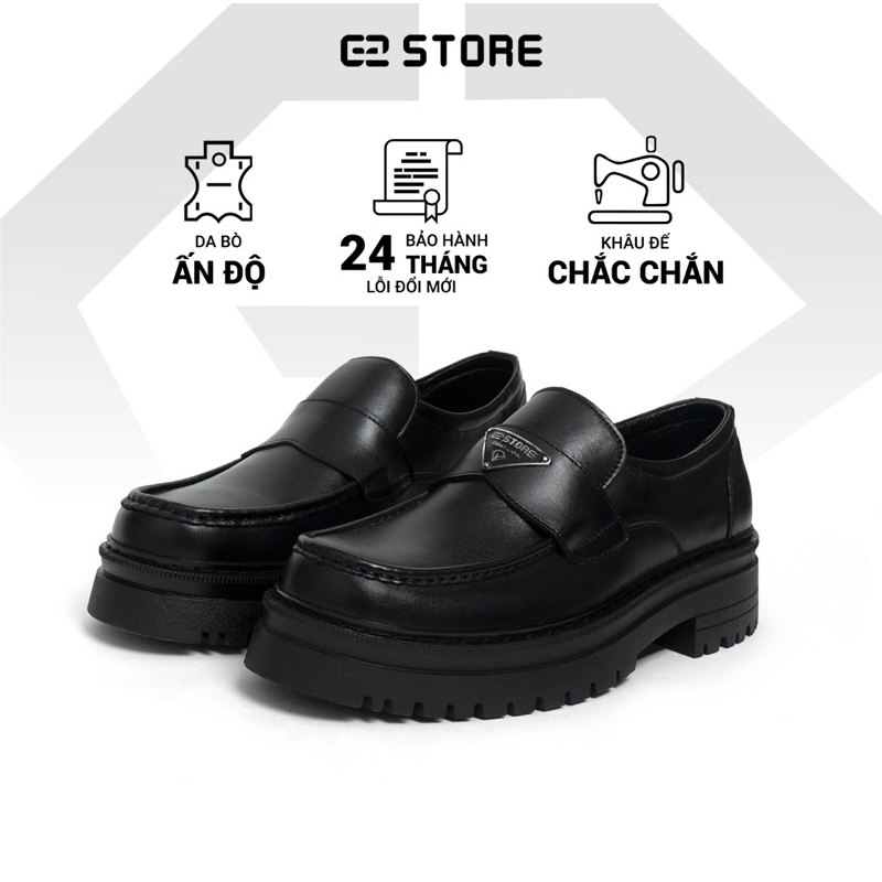 Giày da nam G2 Chunky Loafer dáng giày tây nam kiểu giày lười công sở độn đế 5,5 cm tăng chiều cao bằng da bò cao cấp