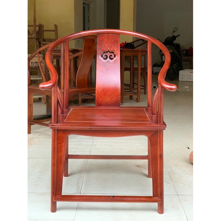 Ghế minh đế, ghế mình trọc, ghế decor  trang trí thư giãn  gỗ hương cao 80cm