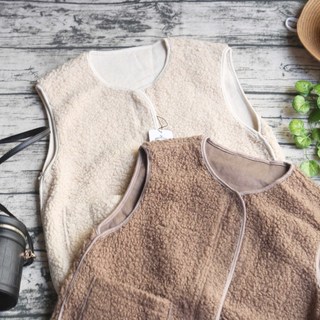 ÁO KHOÁC GILE DA LỘN LÔNG CỪU CÓ TÚI