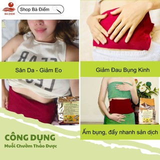 Combo Muối Chườm Thảo Dược + Rượu Gừng Nghệ Gấc Body, Muối Chườm Thảo Dược Giảm Eo Sau Sinh