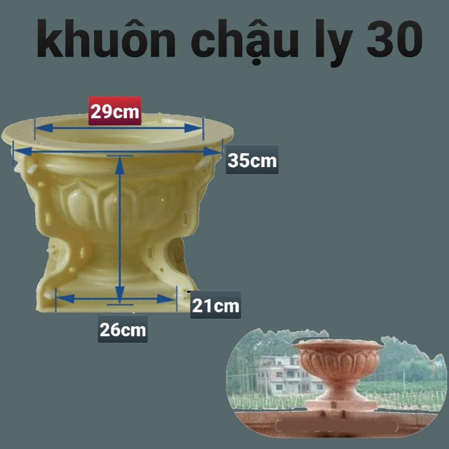 Khuôn đúc chậu ly 30 (khuôn chậu ABS có lòng trong)