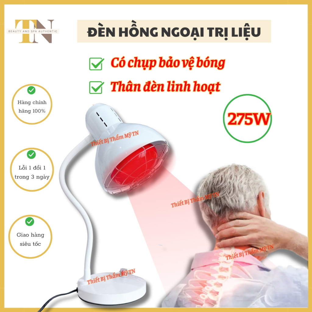 Đèn hồng ngoại để bàn nhỏ gọn dùng trị liệu xương khớp | Đèn hồng ngoại mini 275W thông tắc tia sữa