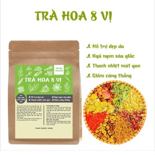 Trà Hoa 8 Vị hỗ trợ đẹp da, ngủ ngon, bồi bổ sức khỏe, giảm stress, giảm căng thẳng - HAGIA HER