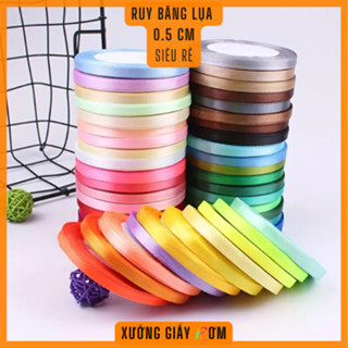   Ruy băng lụa vải 0.5cm  Cuộn dài 20m dùng trang trí gói quà cột nơ làm hoa - nhiều màu - siêu rẻ 