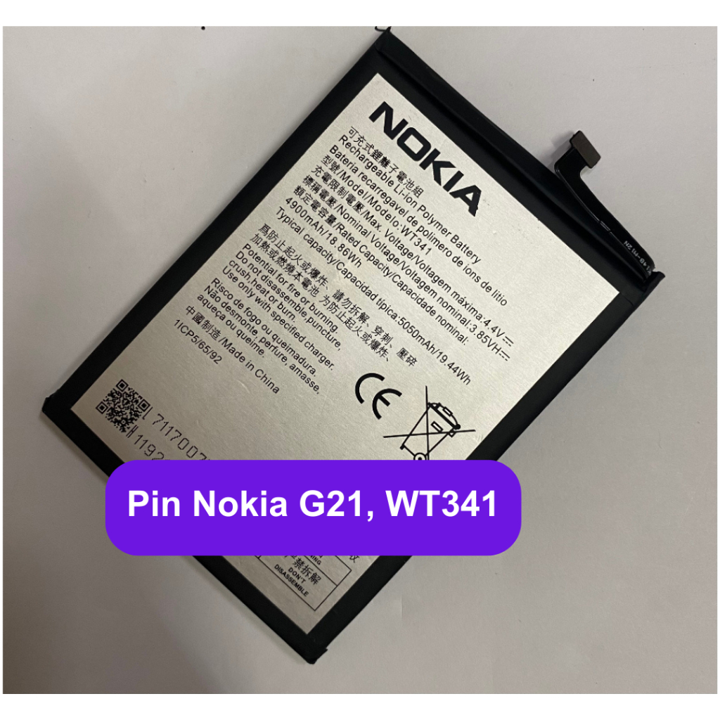 PIN NOKIA C21 PLUS / G21 (WT341) bảo hành 6 tháng bao test